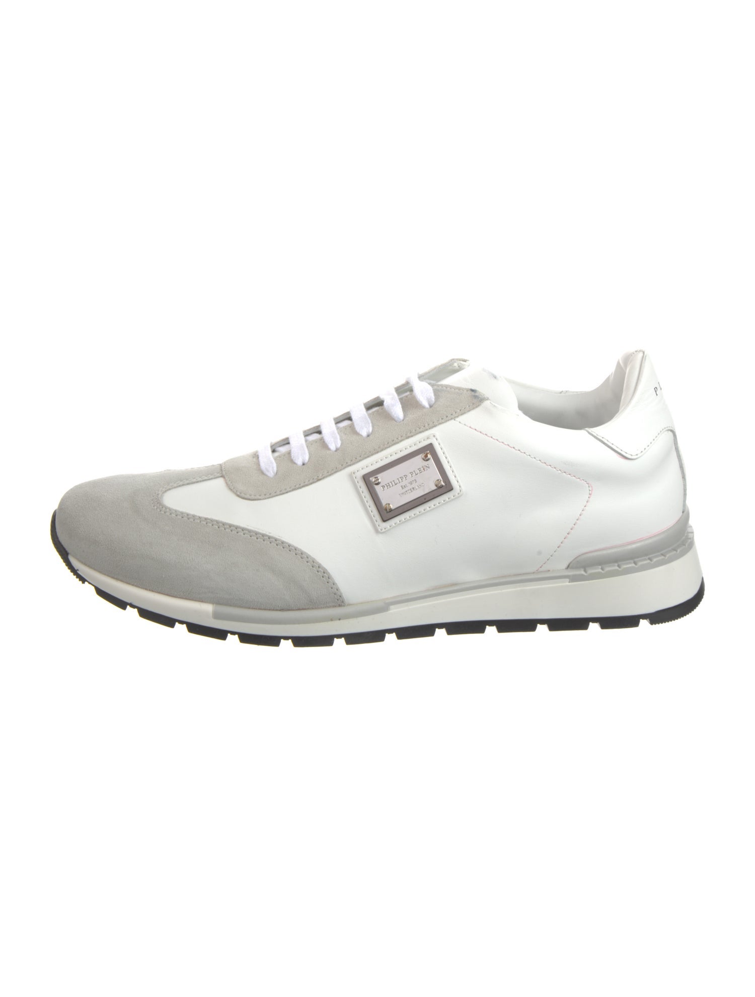 Philipp Plein Leather Colorblock Pattern Sneakers