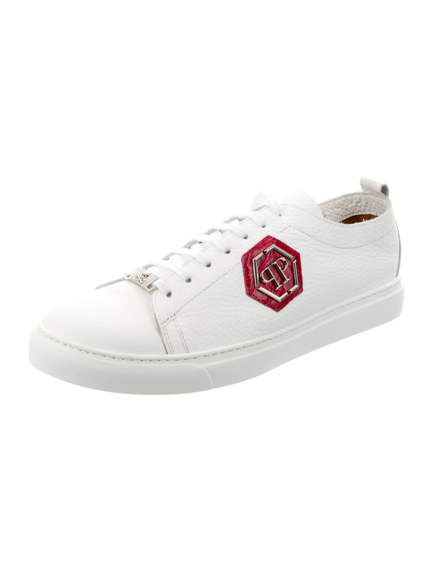 Philipp Plein Leather Graphic Print Sneakers