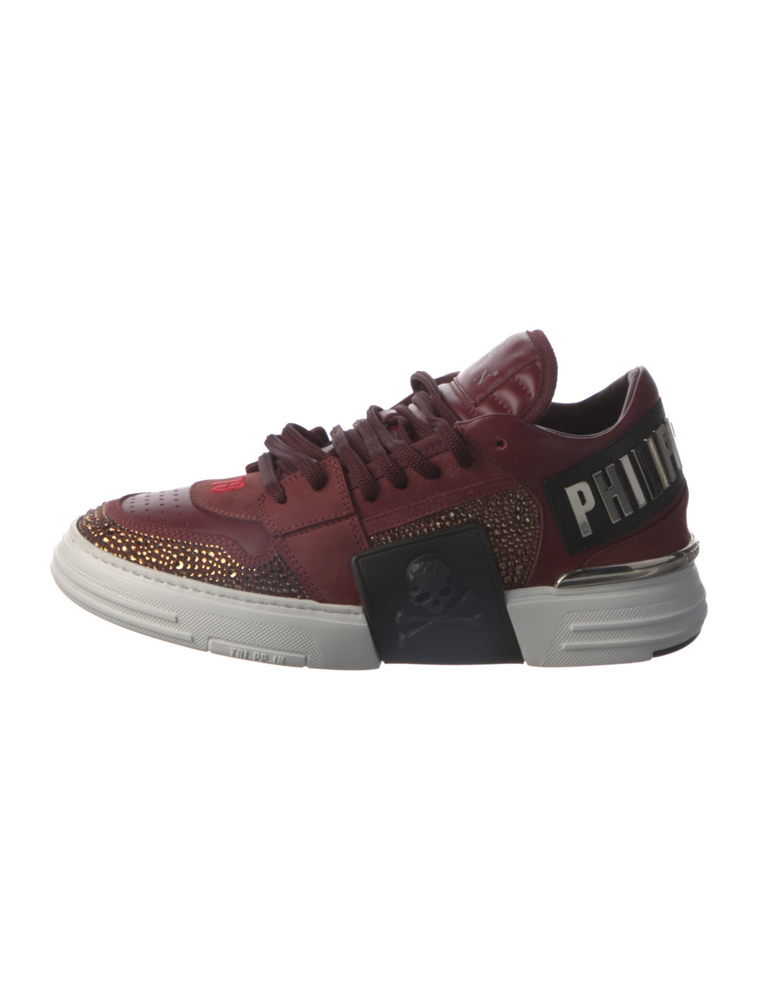 Philipp Plein Leather Printed Athletic Sneakers