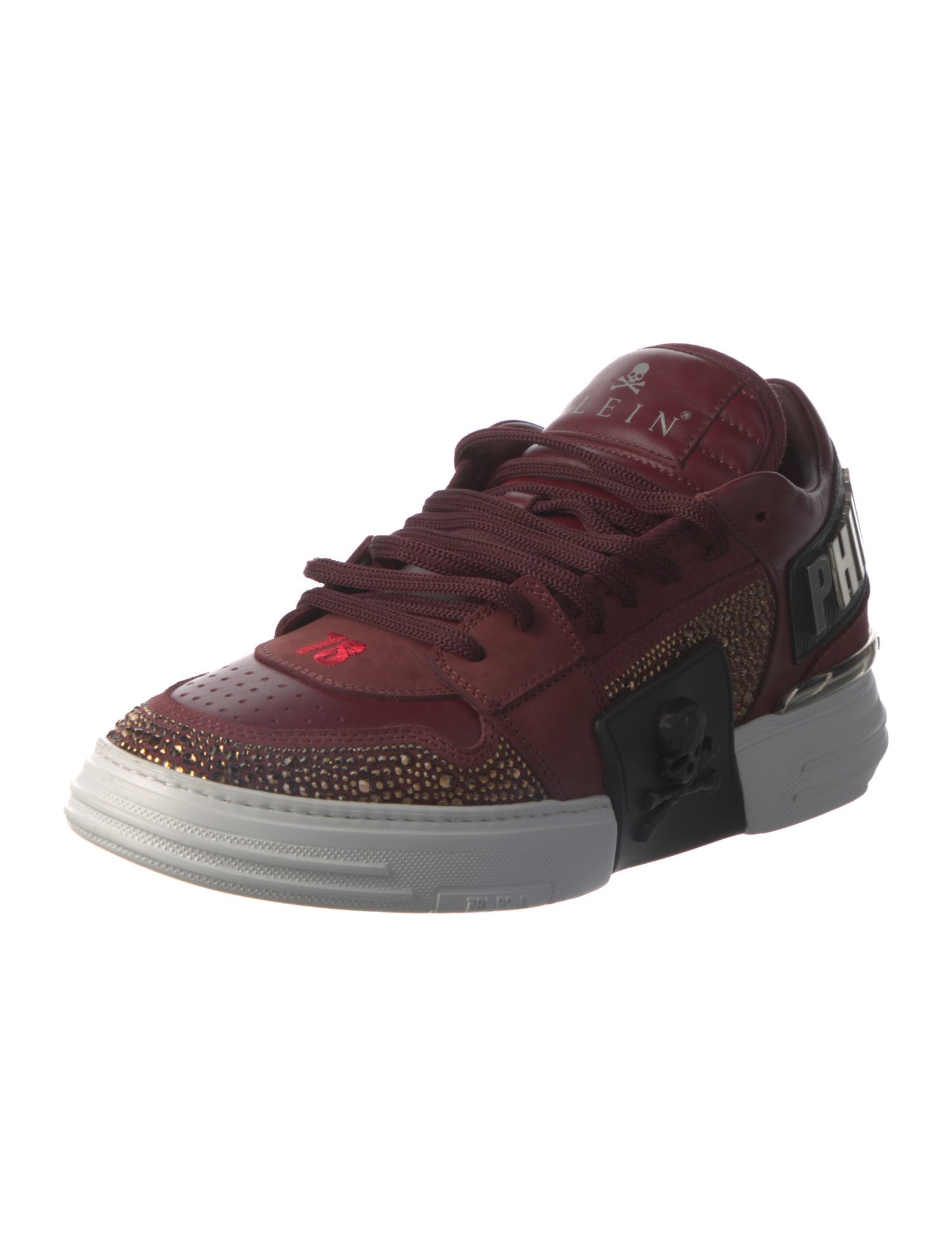 Philipp Plein Leather Printed Athletic Sneakers