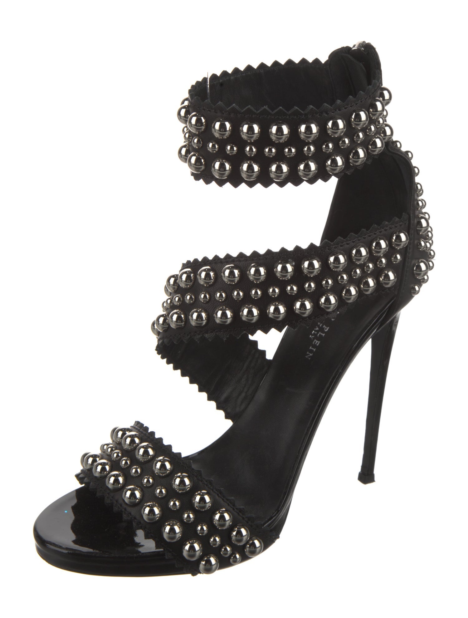Philipp Plein Leather Studded Accents Sandals