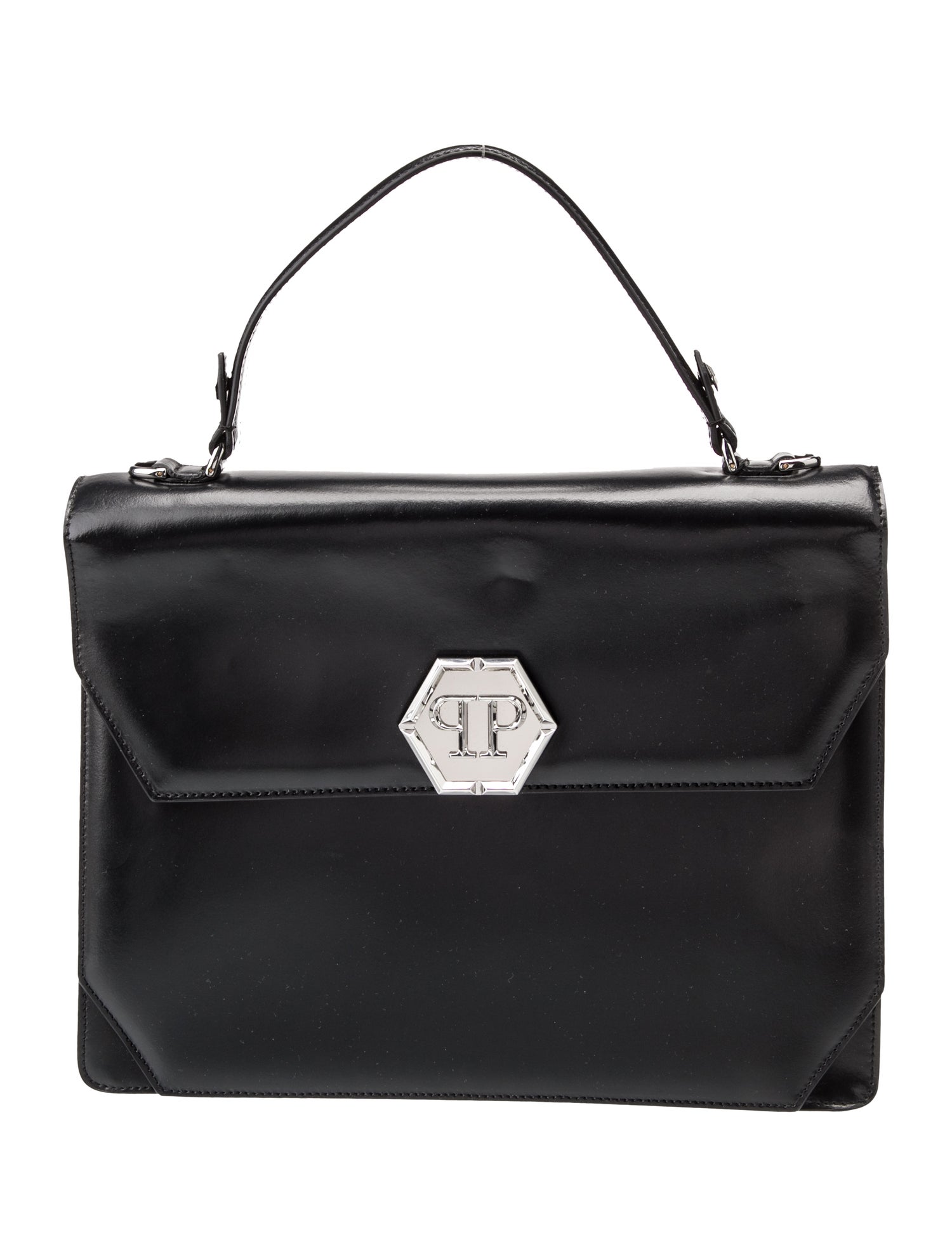 Philipp Plein Leather Top Handle Bag
