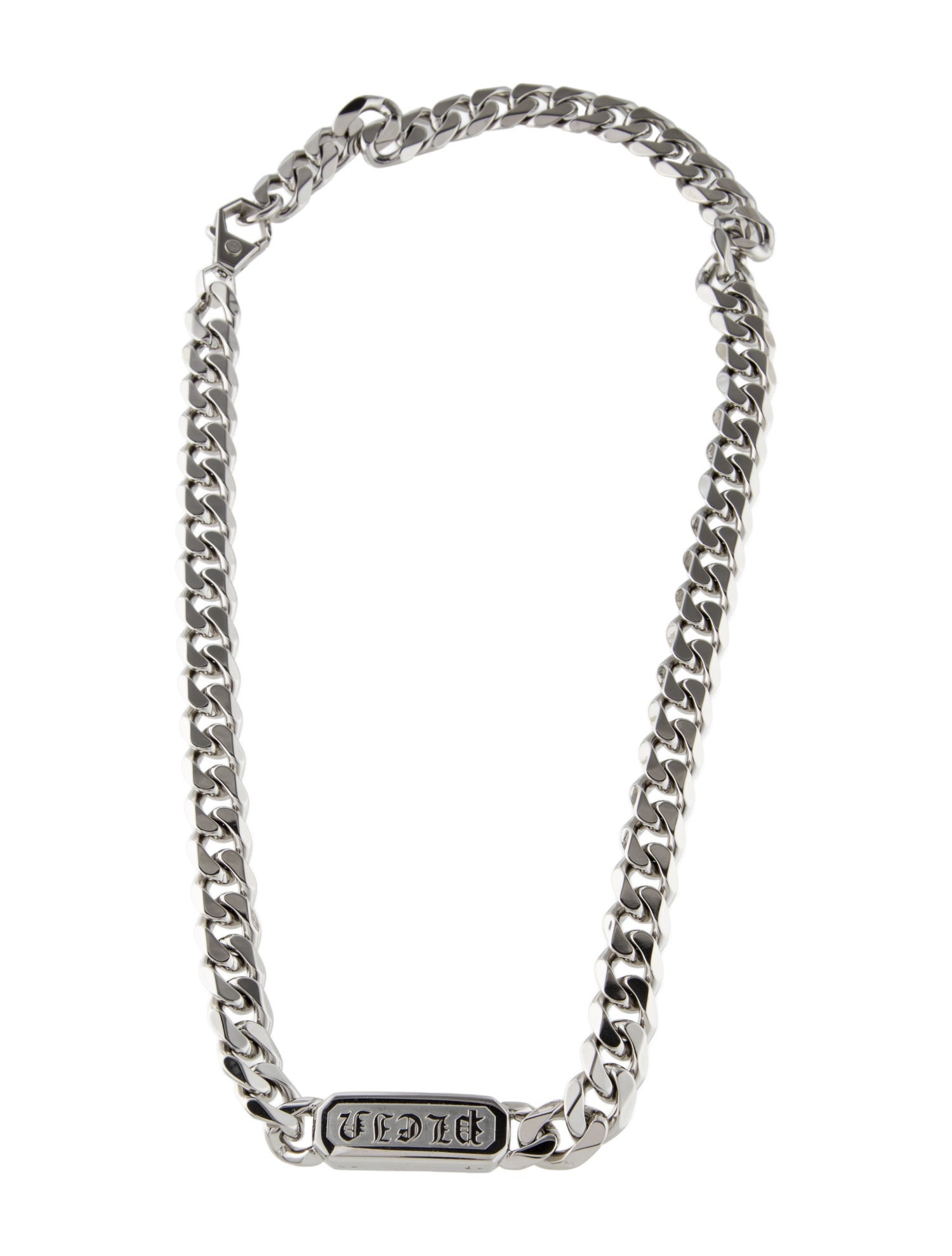 Philipp Plein Gothic Tag Necklace