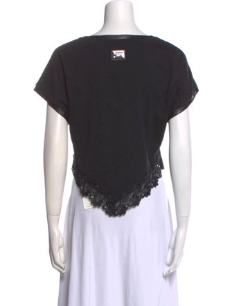 Philipp Plein Graphic Print Scoop Neck Crop Top