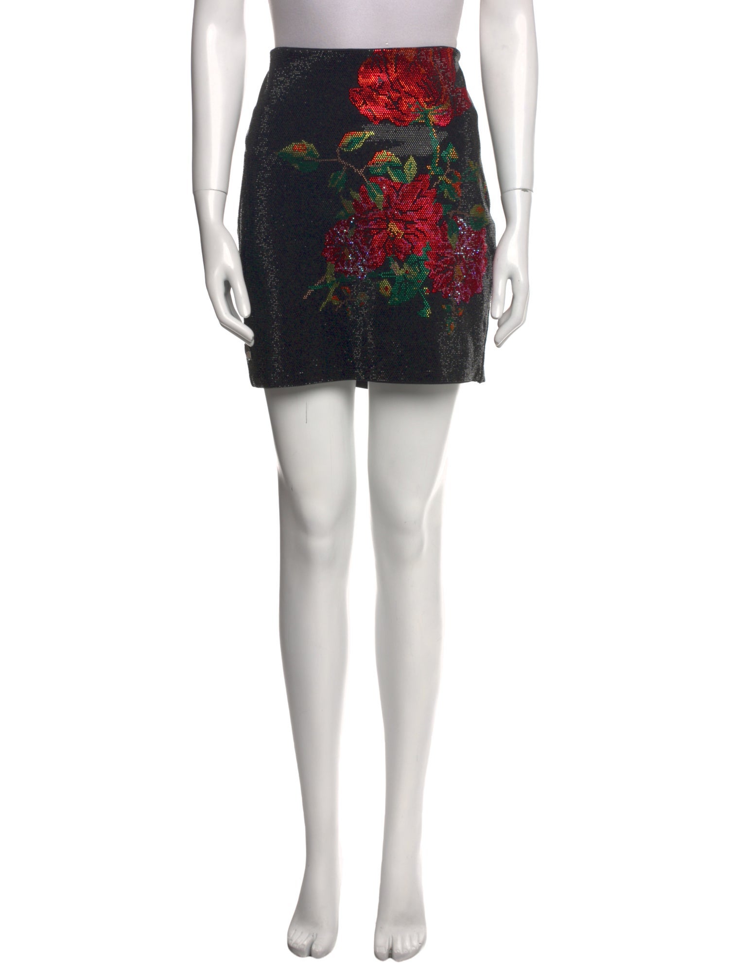 Philipp Plein Floral Print Mini Skirt
