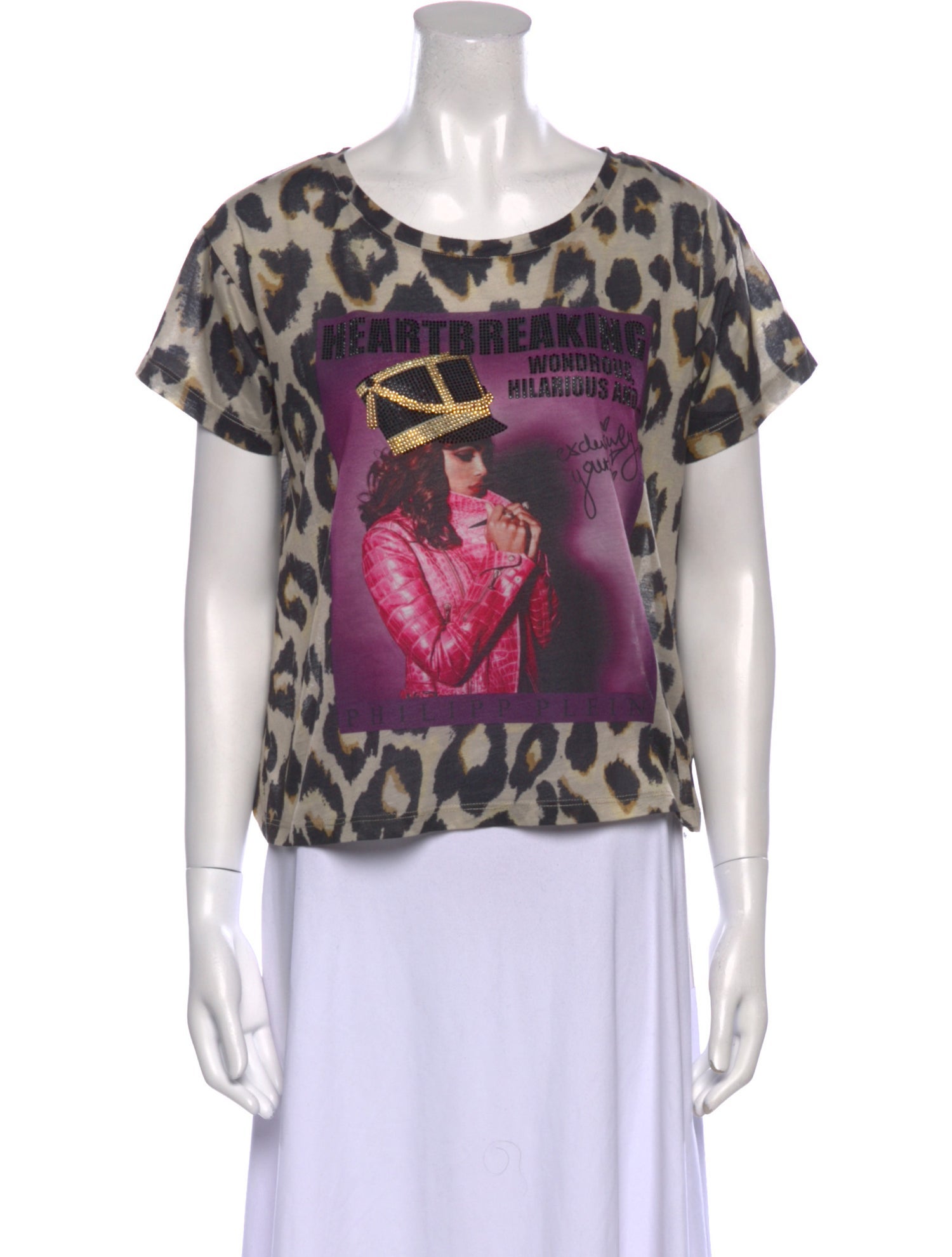 Philipp Plein Printed Scoop Neck T-Shirt
