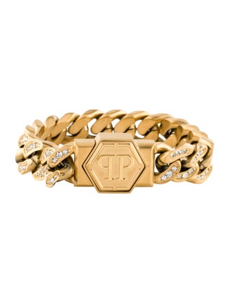 Philipp Plein Crystal Hexagon Link Bracelet