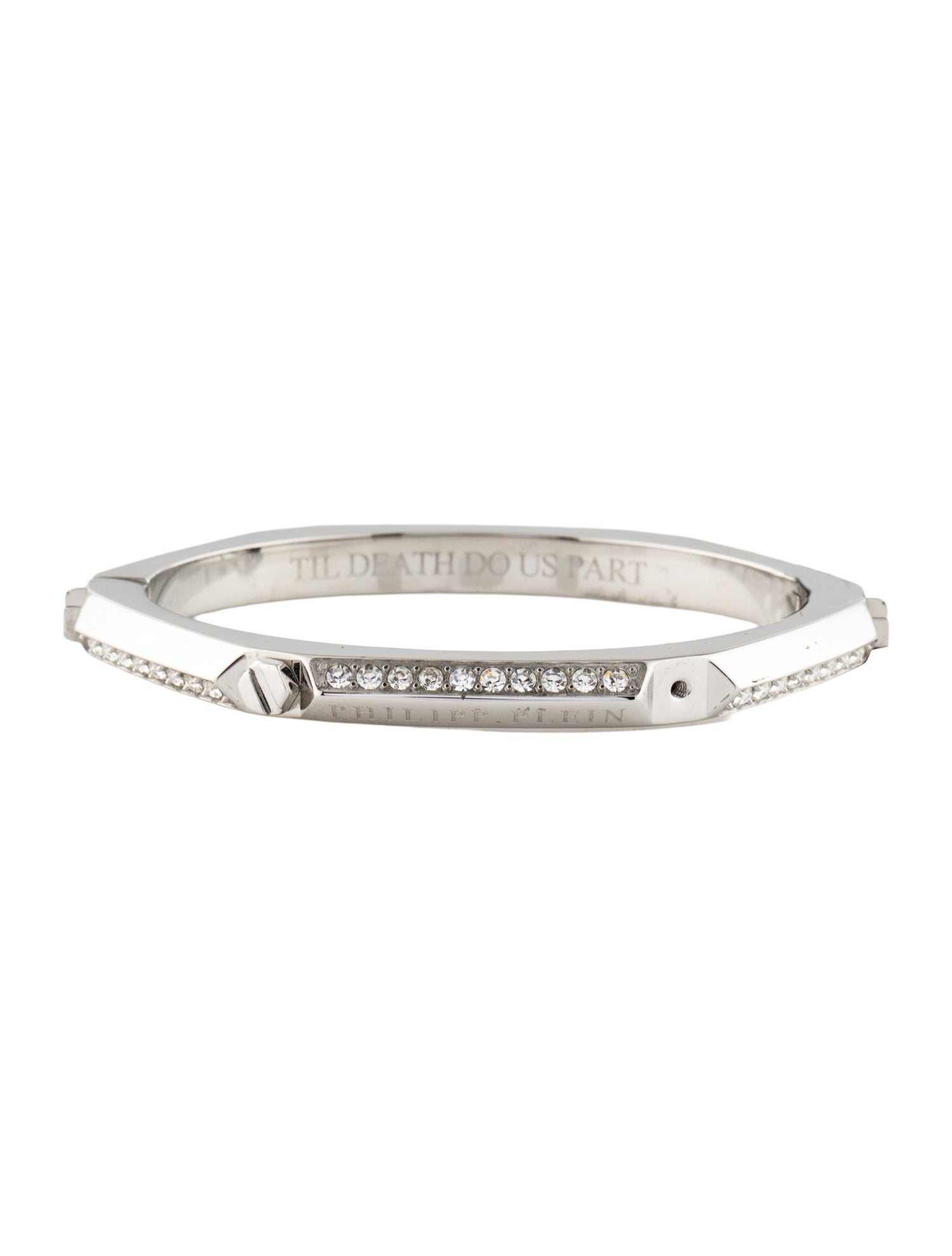 Philipp Plein Crystal Studded Angular Bangle Bracelet