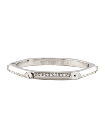 Philipp Plein Crystal Studded Angular Bangle Bracelet
