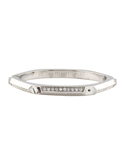 Philipp Plein Crystal Studded Angular Bangle Bracelet