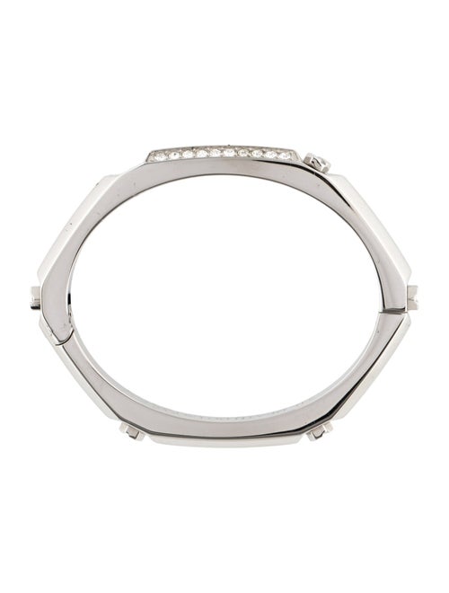 Philipp Plein Crystal Studded Angular Bangle Bracelet