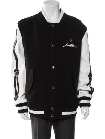 Philipp Plein Bone Varsity Striped Varsity Jacket