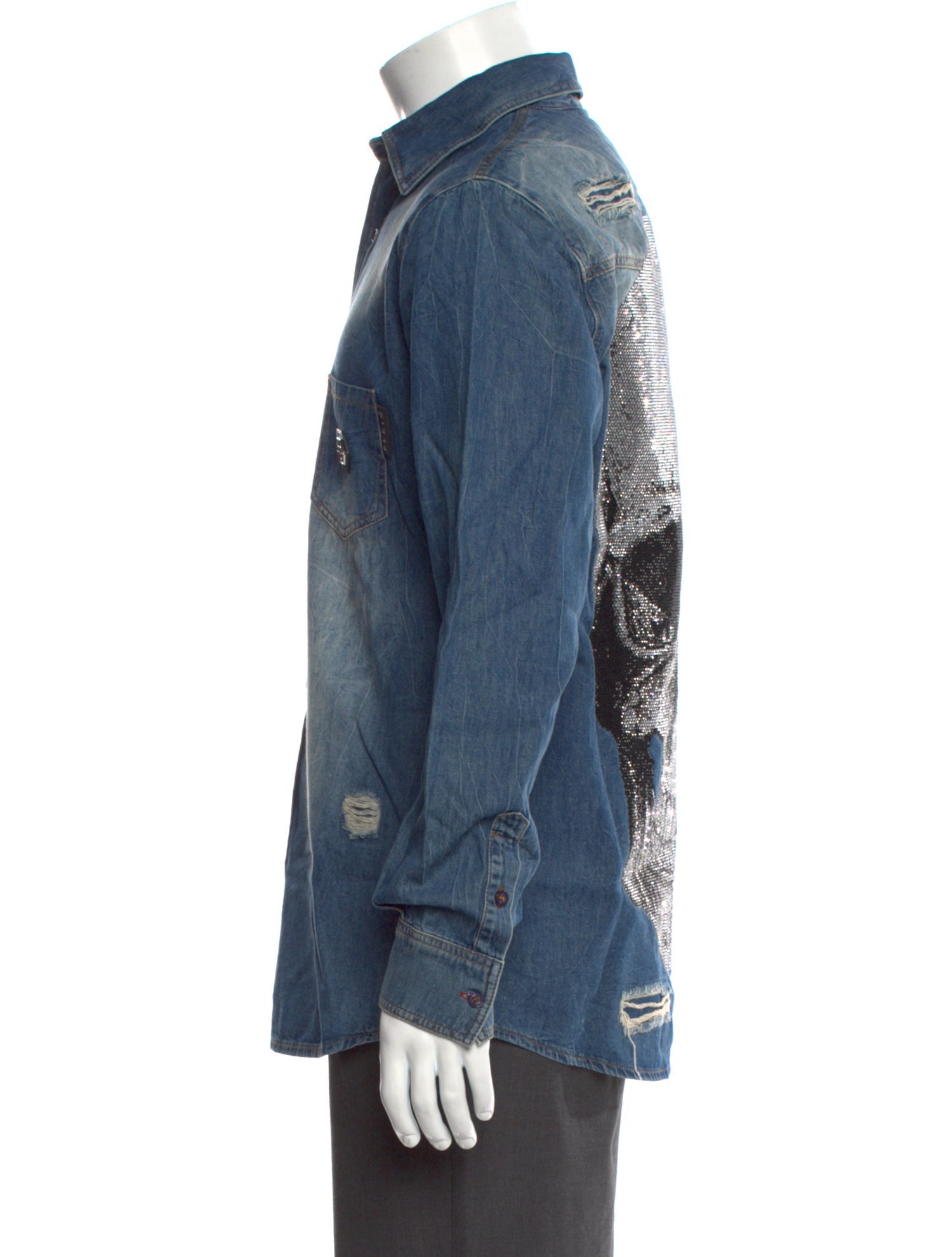 Philipp Plein Long Sleeve Denim Shirt w/ Tags
