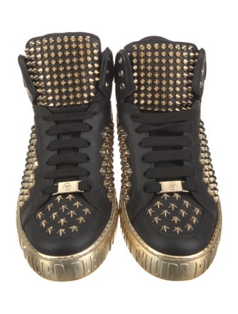 Philipp Plein Leather Printed Sneakers