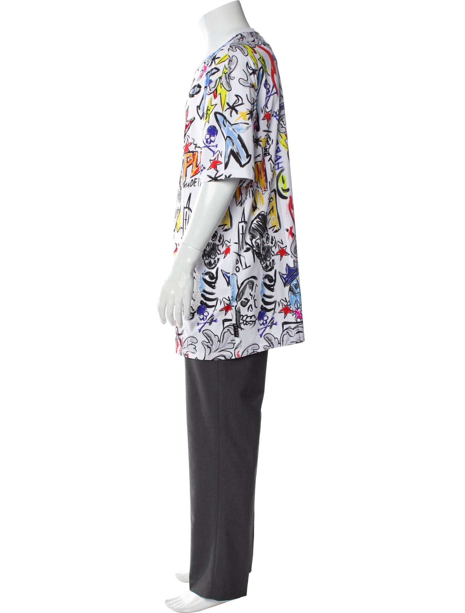 Philipp Plein Printed Crew Neck T-Shirt w/ Tags