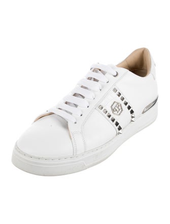 Philipp Plein Leather Studded Accents Sneakers