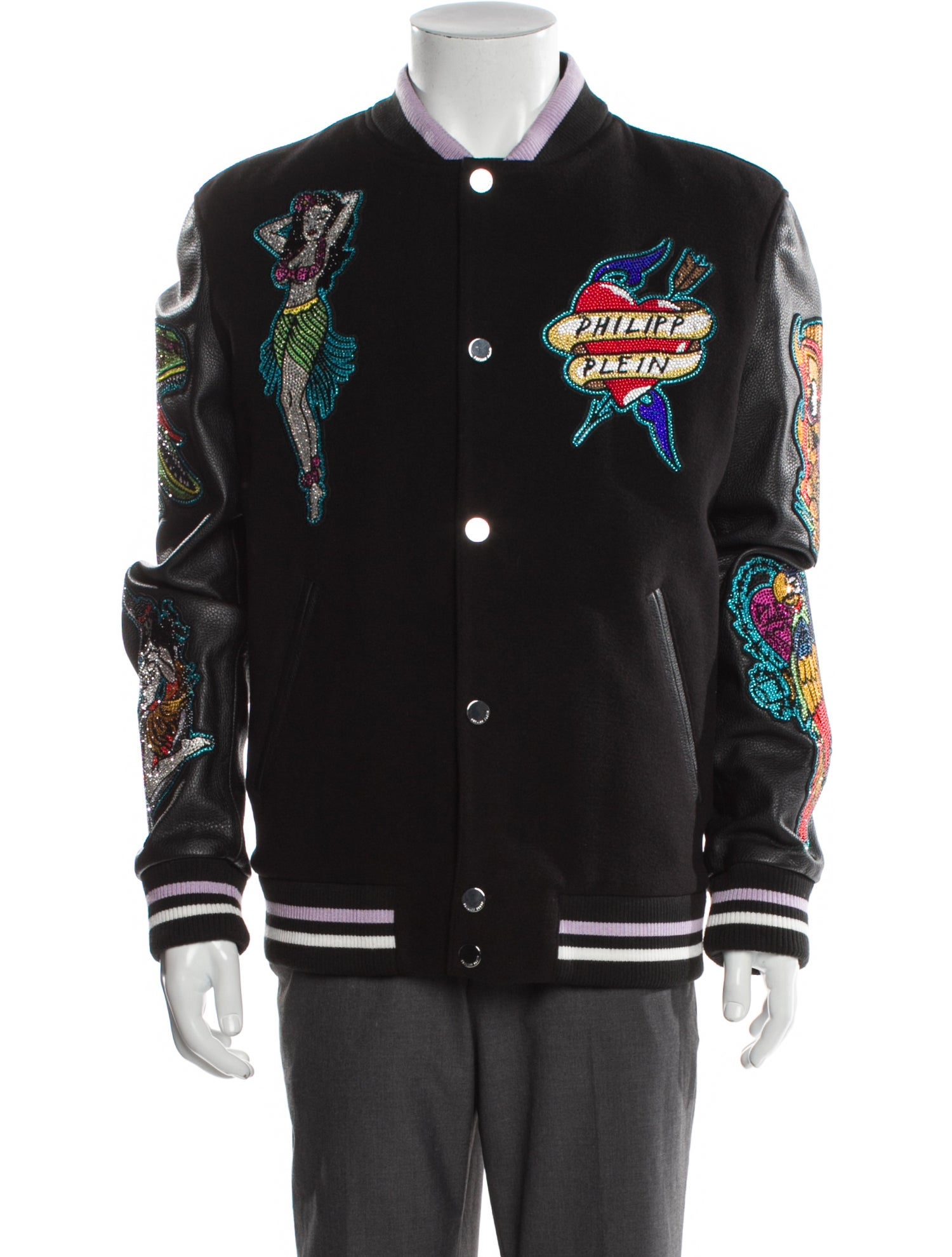 Philipp Plein Striped Varsity Jacket