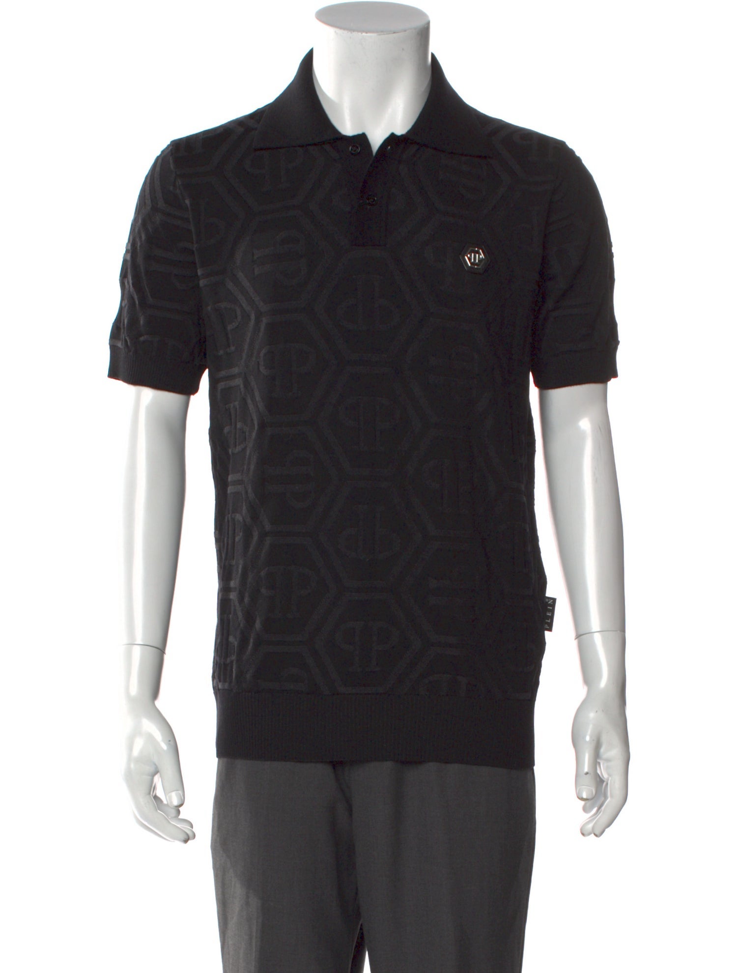 Philipp Plein Silk Crew Neck Polo Sweater w/ Tags