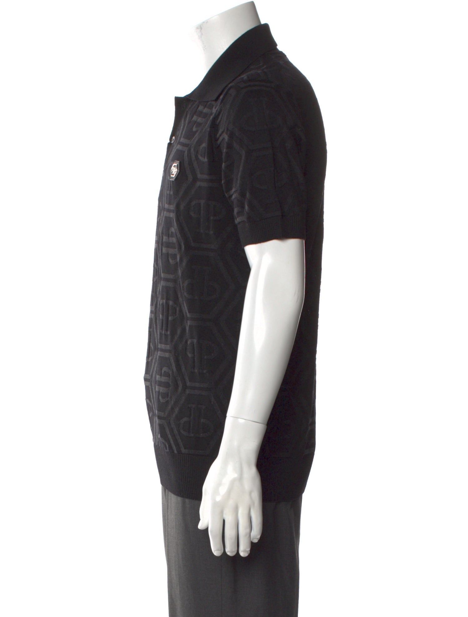 Philipp Plein Silk Crew Neck Polo Sweater w/ Tags