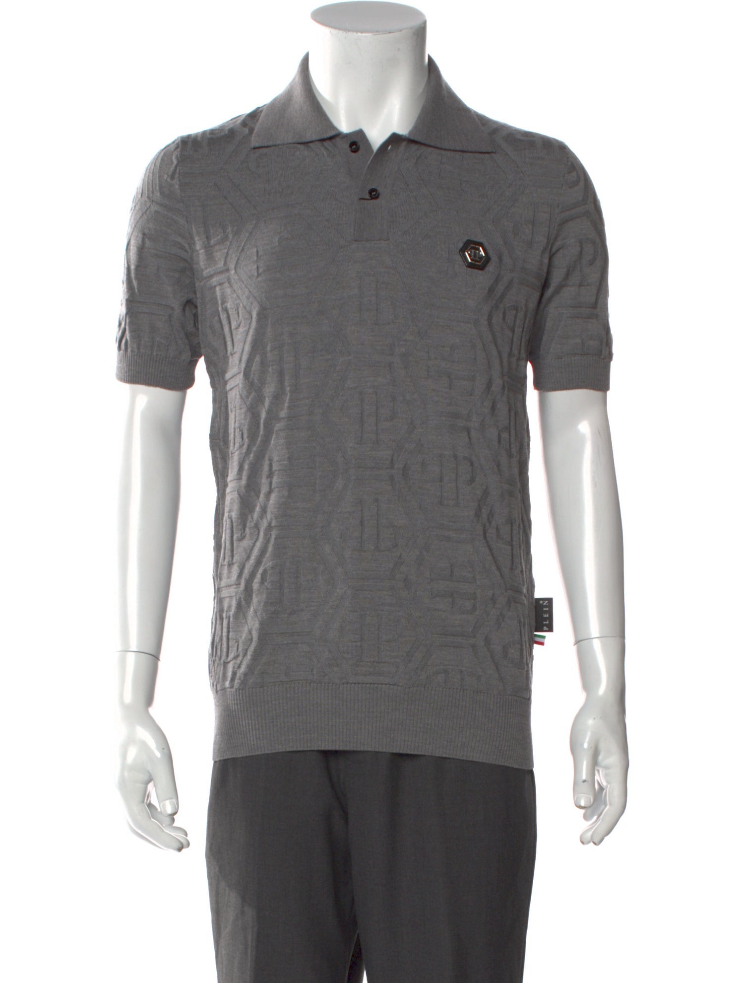 Philipp Plein Silk Collar Polo Shirt w/ Tags