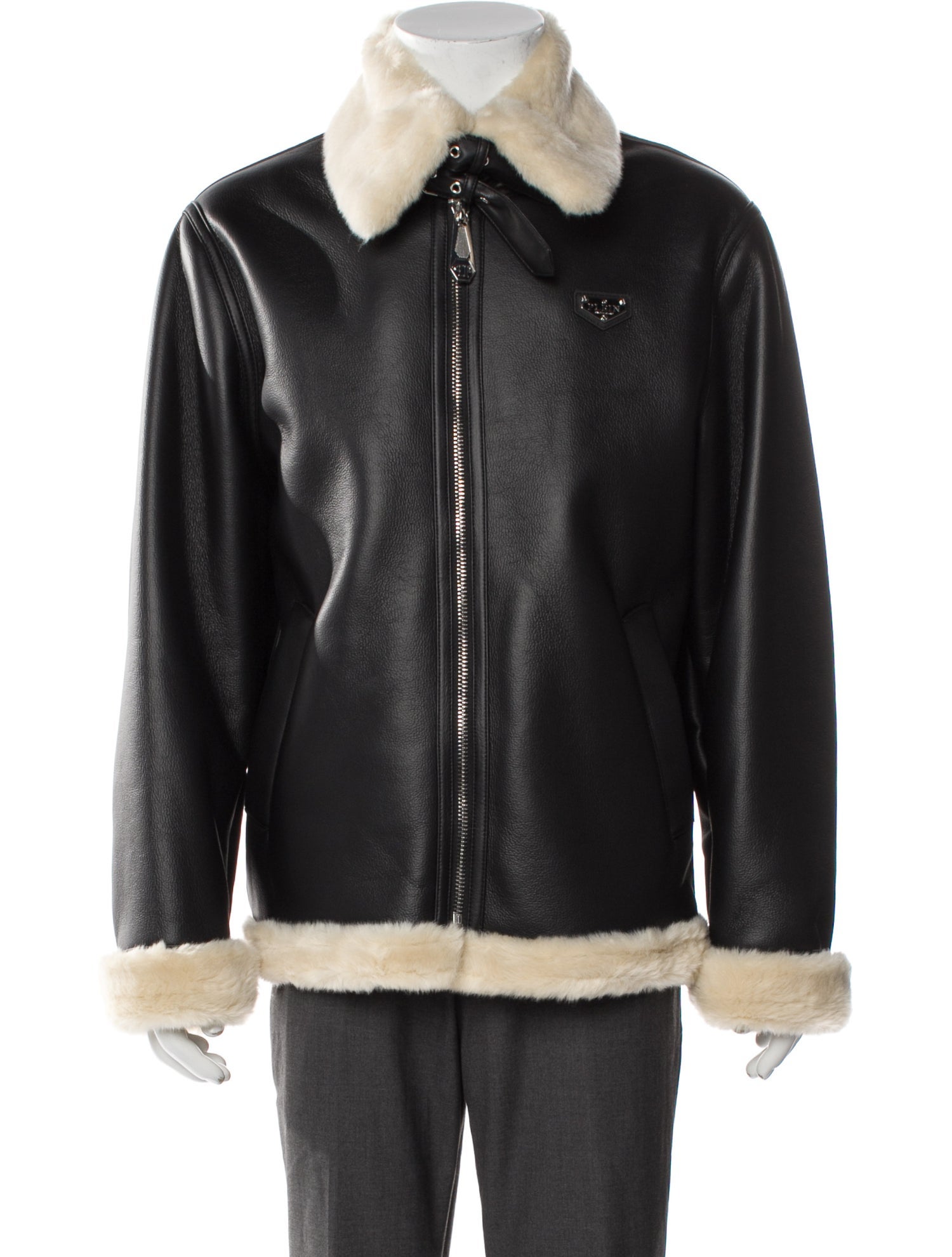 Philipp Plein Colorblock Pattern Moto Jacket w/ Tags