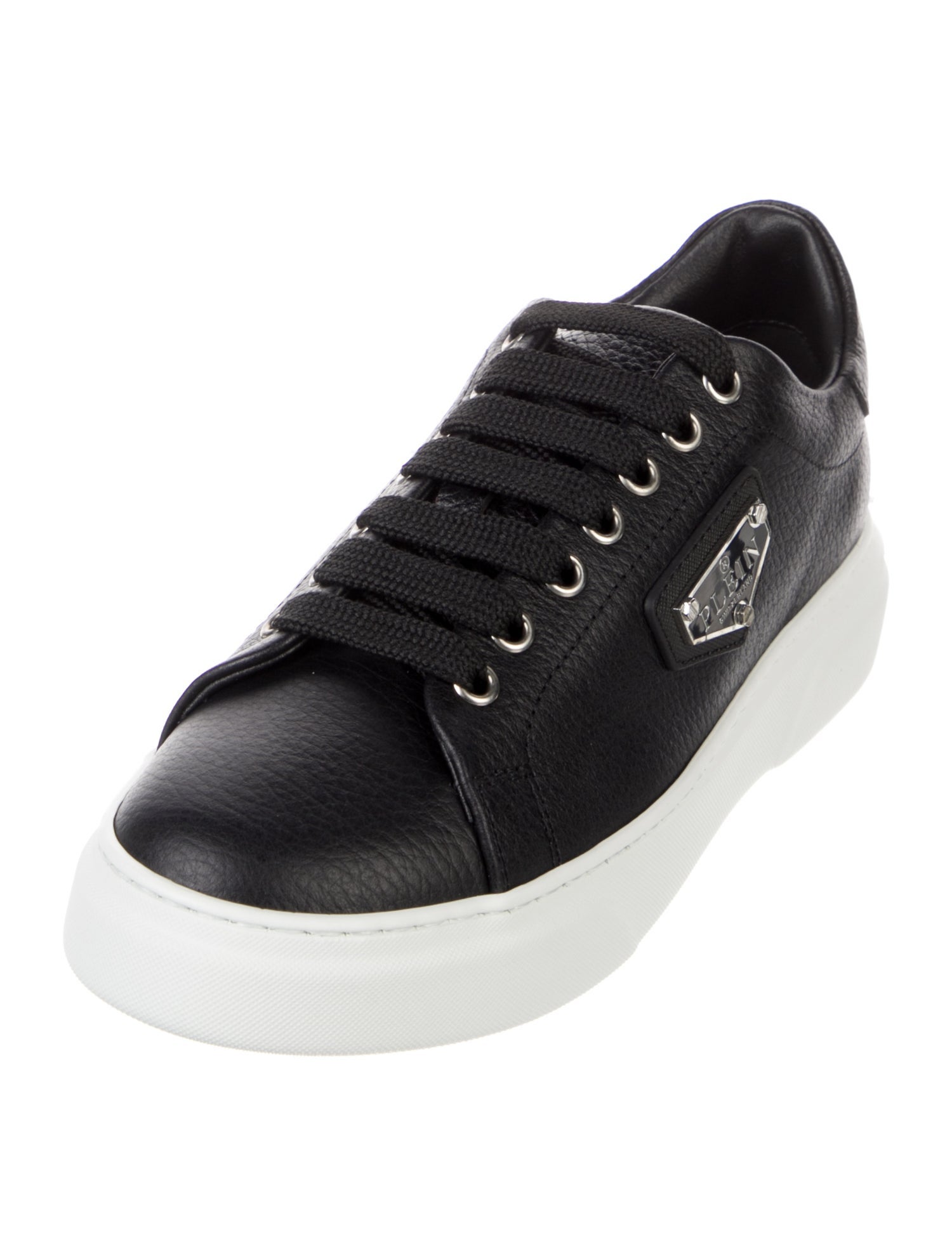 Philipp Plein Leather Crystal Embellishments Sneakers