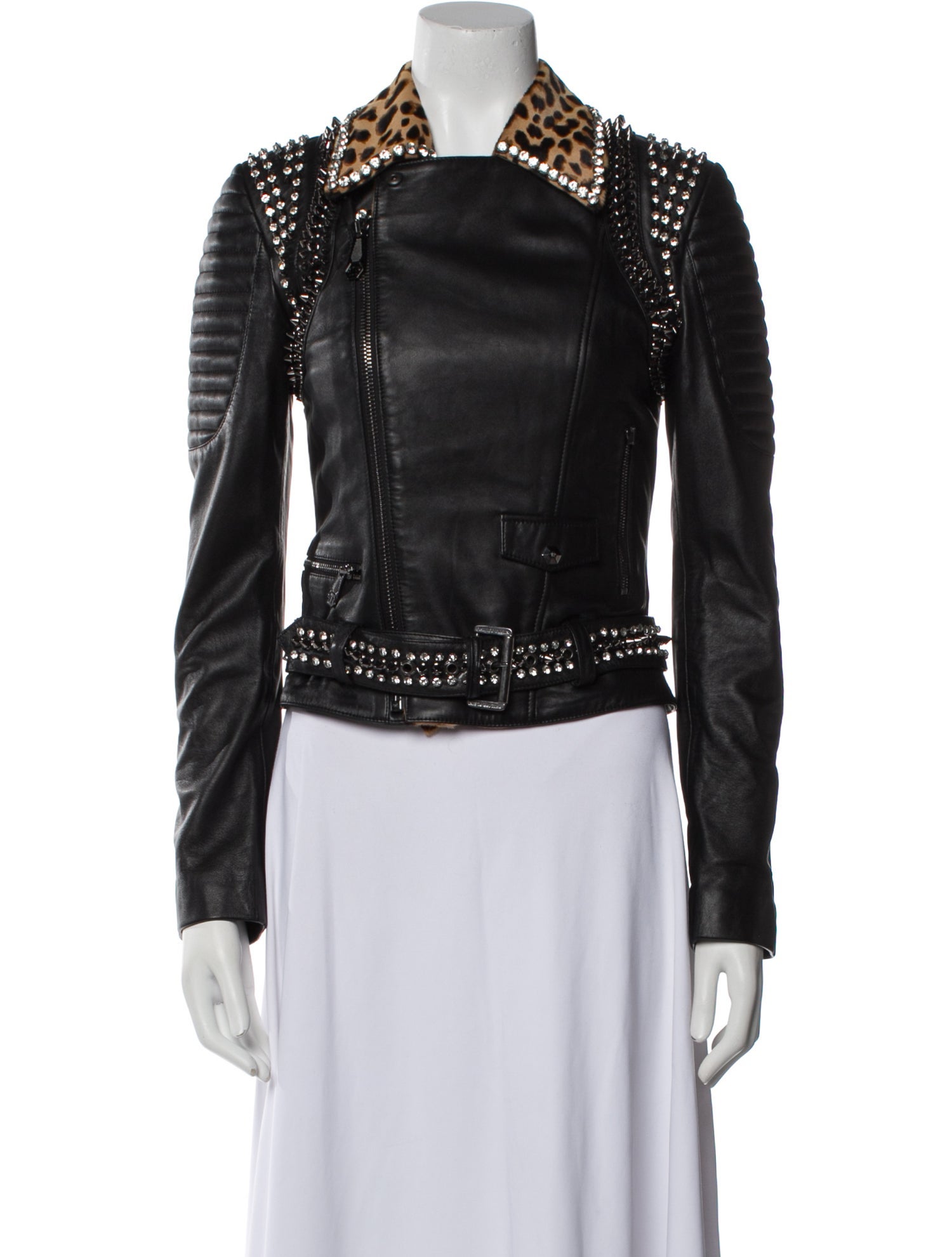 Philipp Plein Leather Biker Jacket w/ Tags