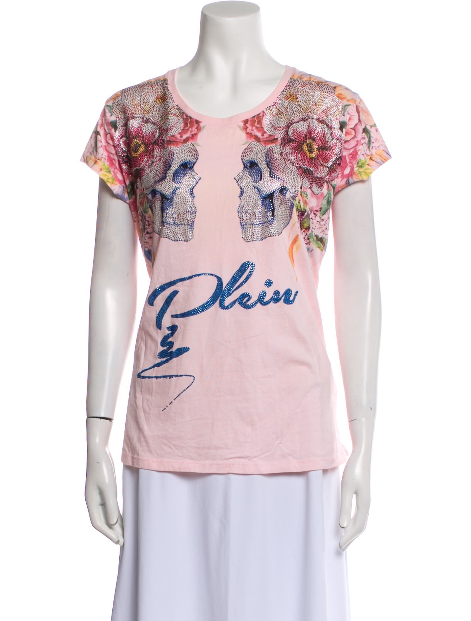 Philipp Plein Graphic Print Scoop Neck T-Shirt