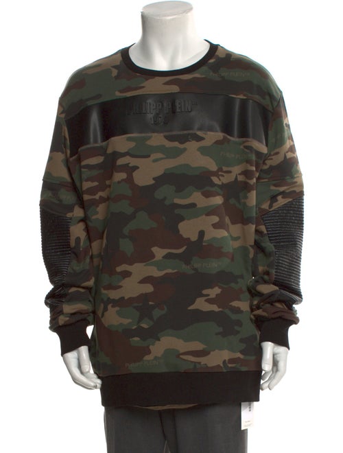 Philipp Plein Camouflage Print Scoop Neck Sweatshirt