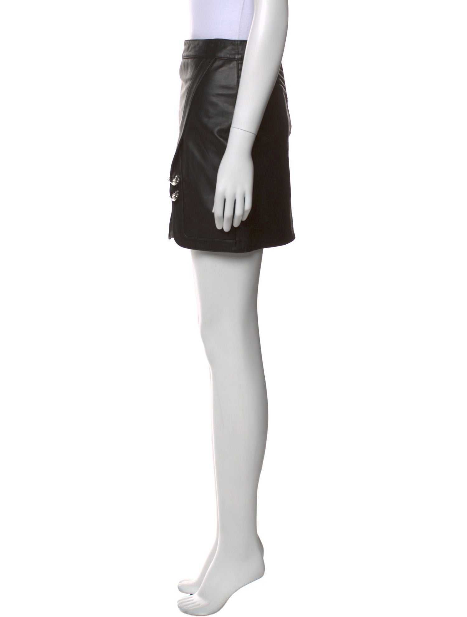 Philipp Plein Leather Mini Skirt