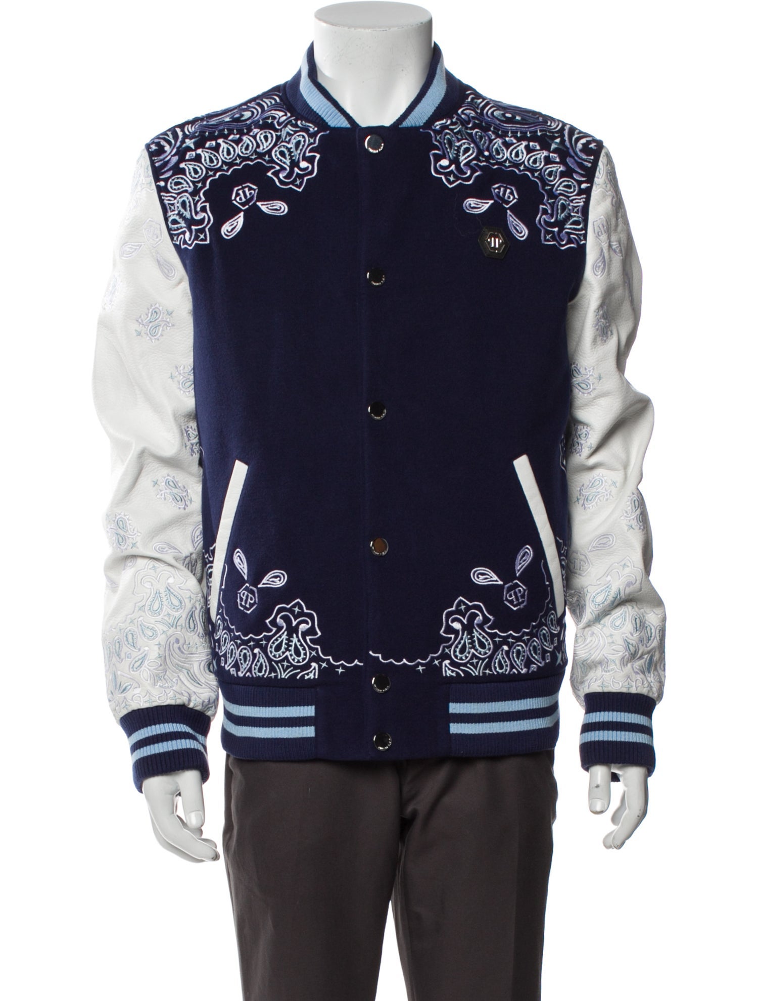 Philipp Plein Graphic Print Varsity Jacket w/ Tags