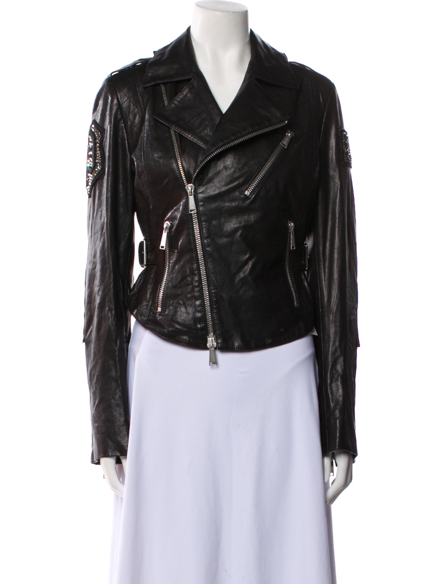 Philipp Plein Leather Biker Jacket