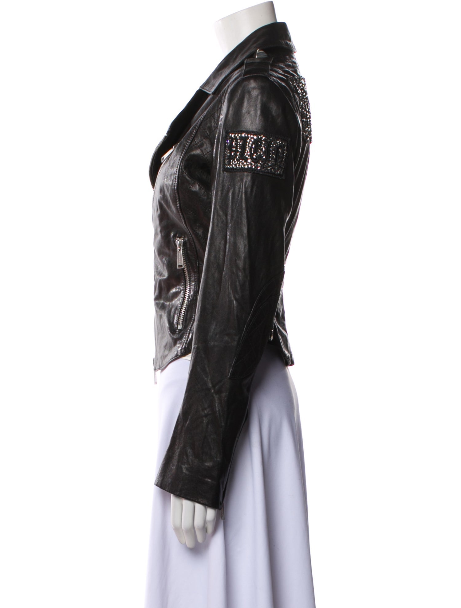 Philipp Plein Leather Biker Jacket