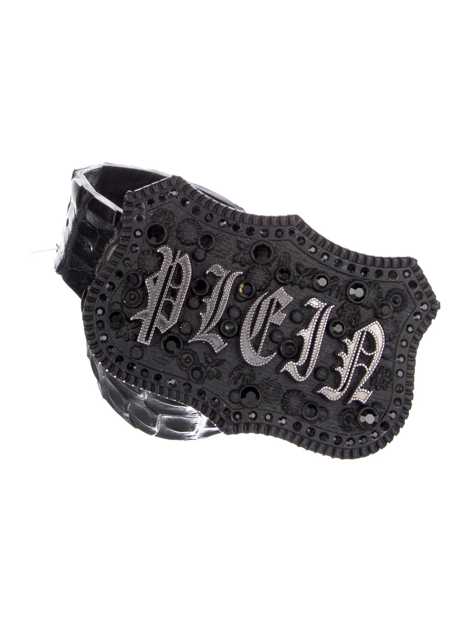 Philipp Plein Alligator Crystal Embellishments Belt Kit