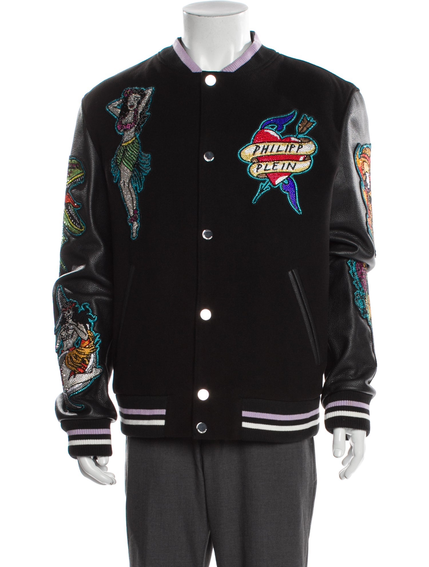 Philipp Plein Striped Varsity Jacket w/ Tags