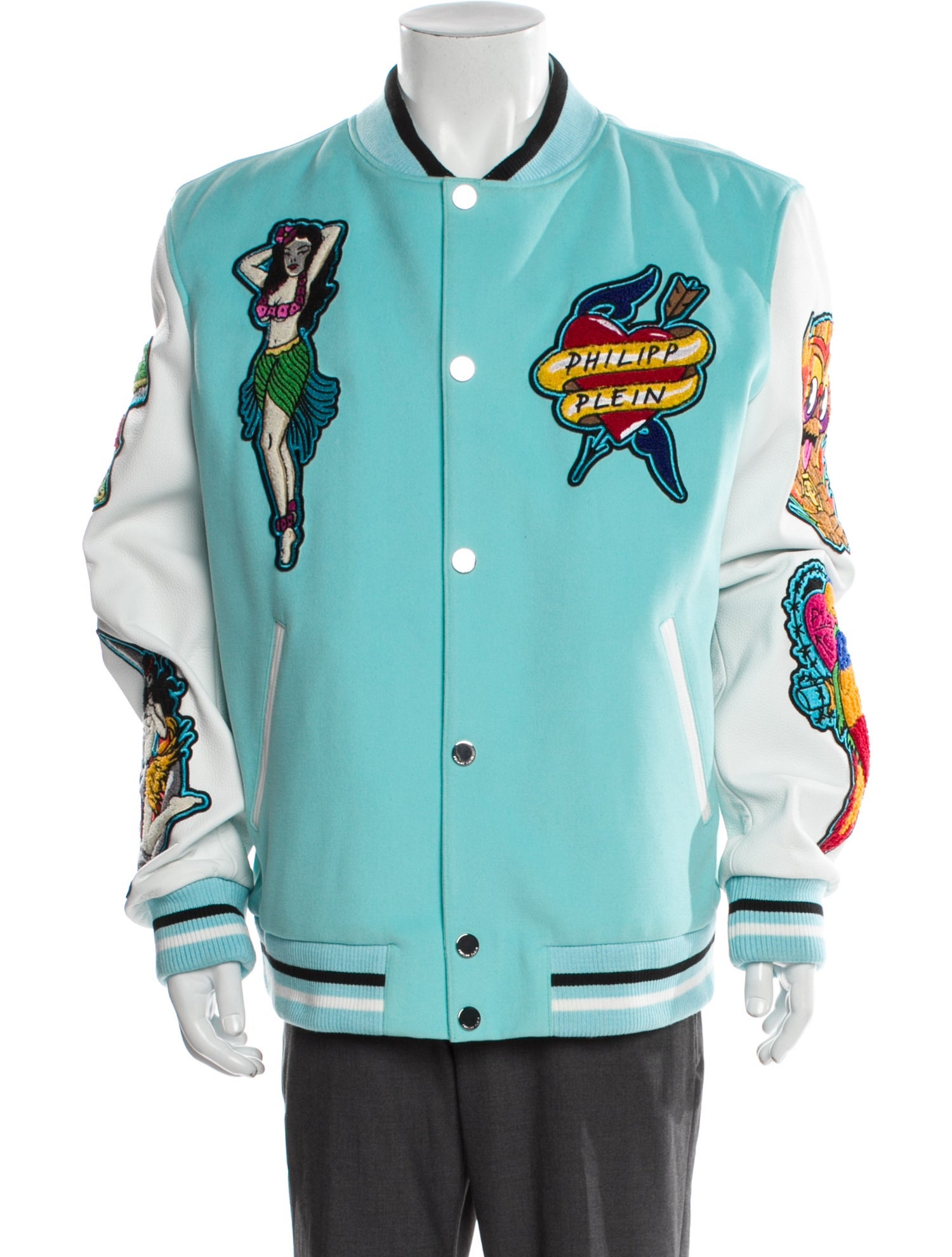 Philipp Plein Graphic Print Varsity Jacket w/ Tags