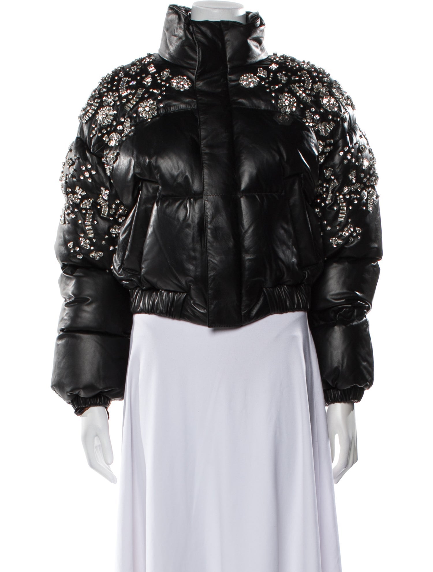 Philipp Plein Lamb Leather Down Jacket w/ Tags