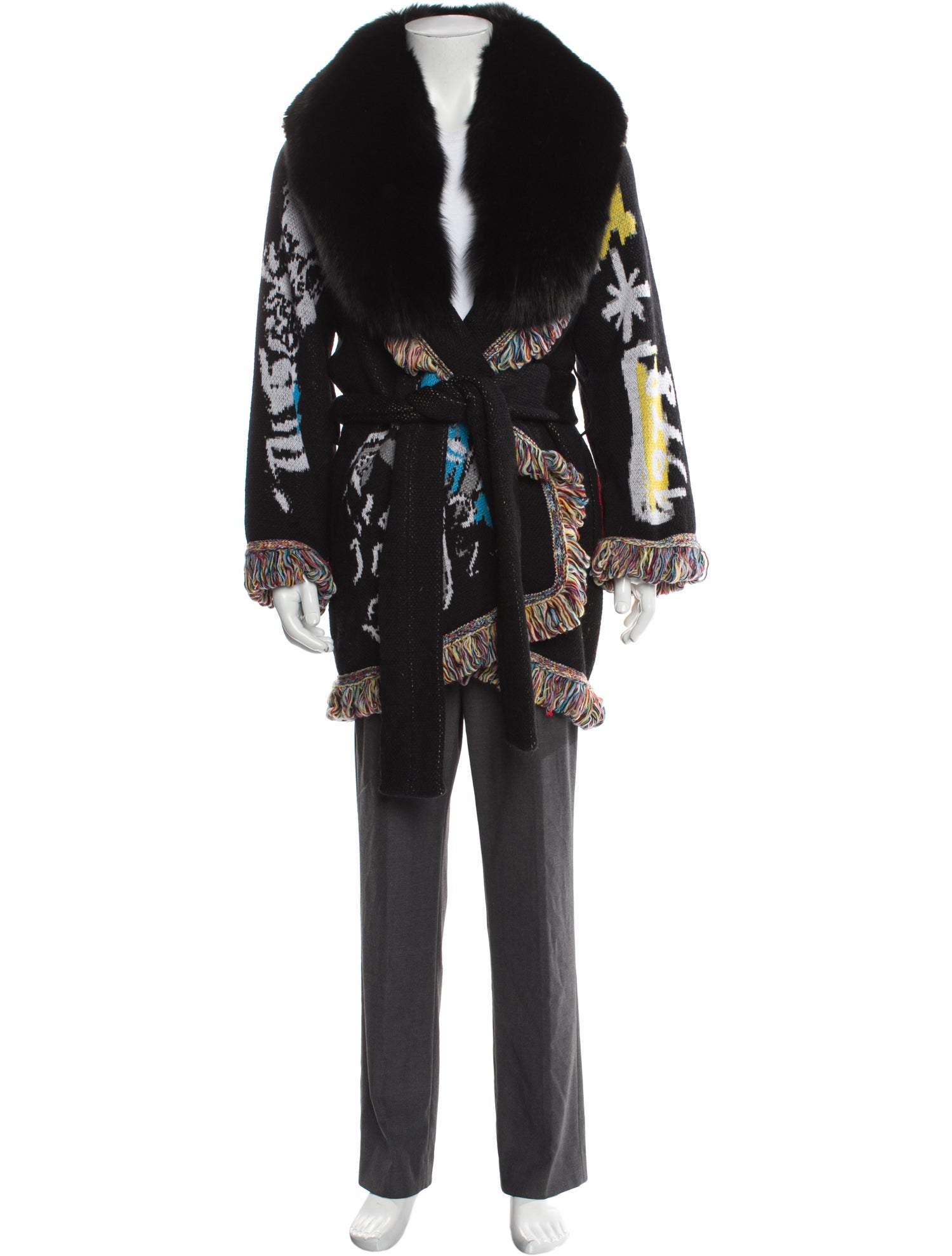 Philipp Plein Wool Graphic Print Parka w/ Tags