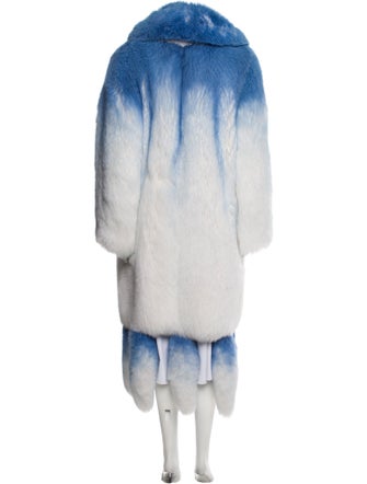 Philipp Plein Fox Colorblock Pattern Fur Coat w/ Tags