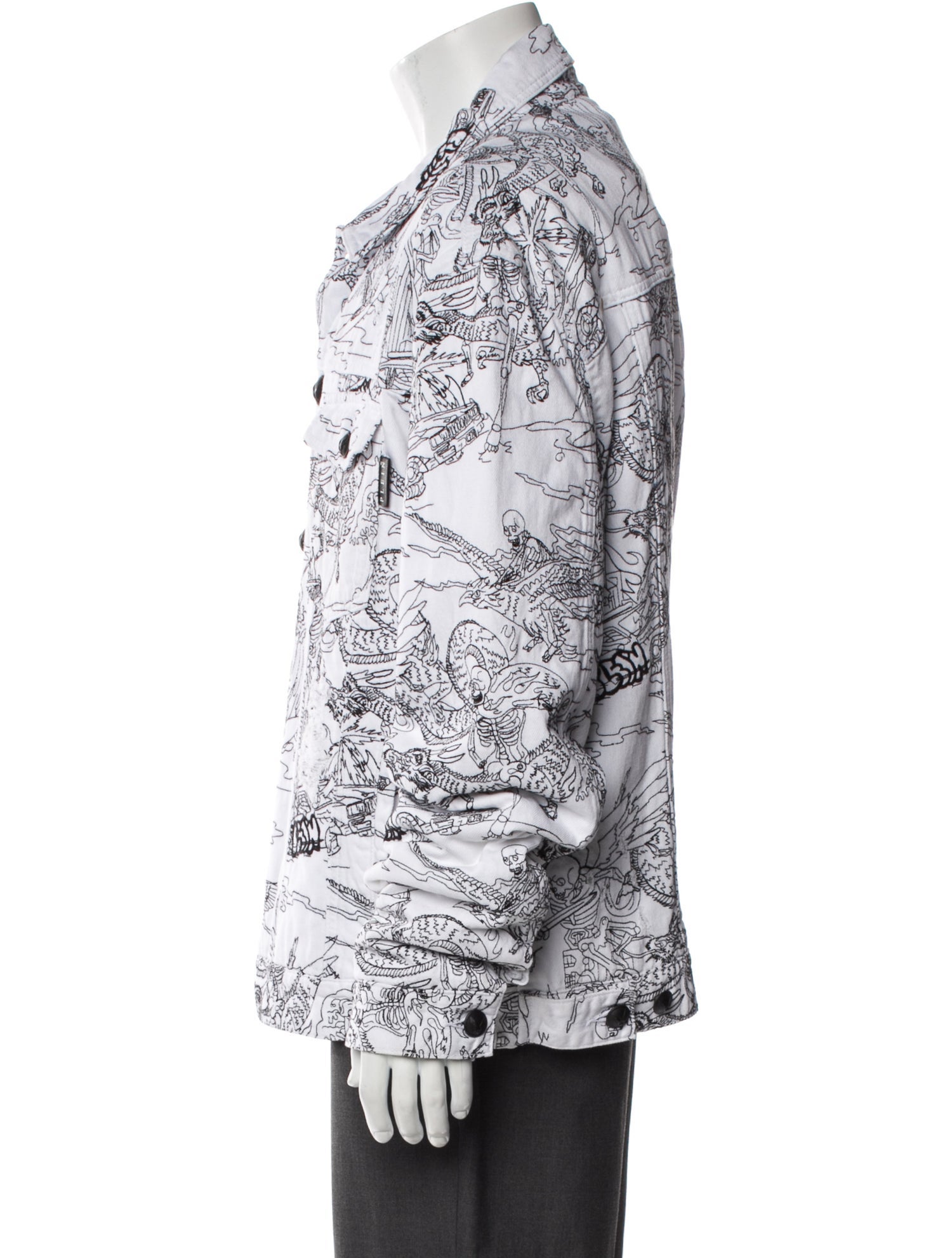 Philipp Plein Printed Trucker Jacket w/ Tags