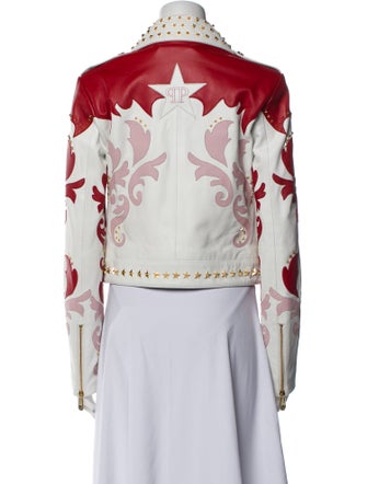 Philipp Plein Silk Floral Print Biker Jacket