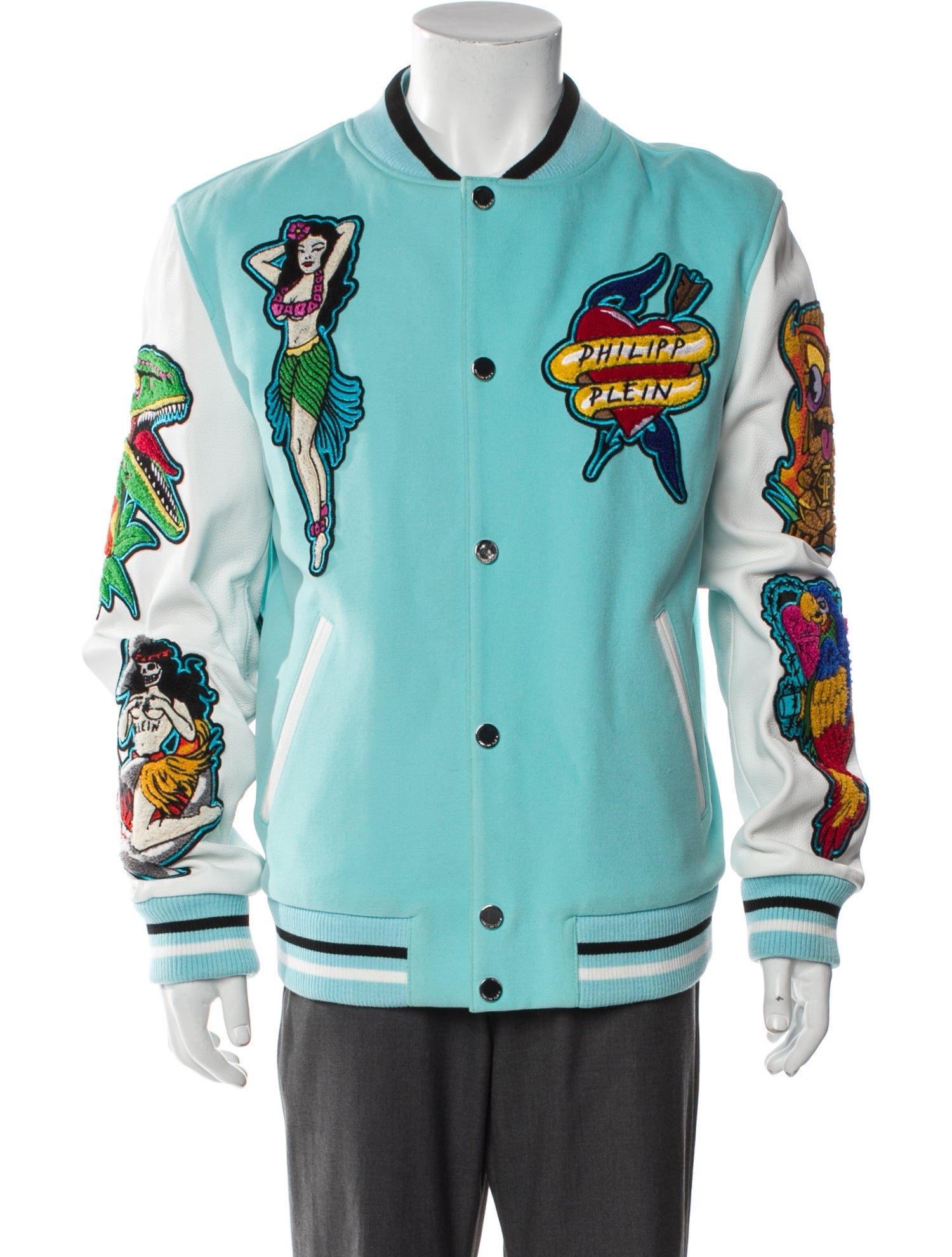 Philipp Plein Graphic Print Varsity Jacket