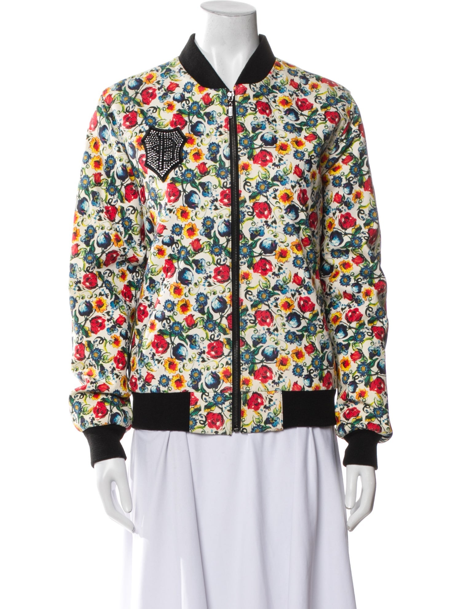 Philipp Plein Floral Print Bomber Jacket