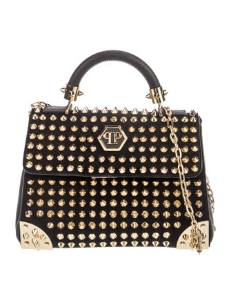 Philipp Plein Leather Top Handle Bag