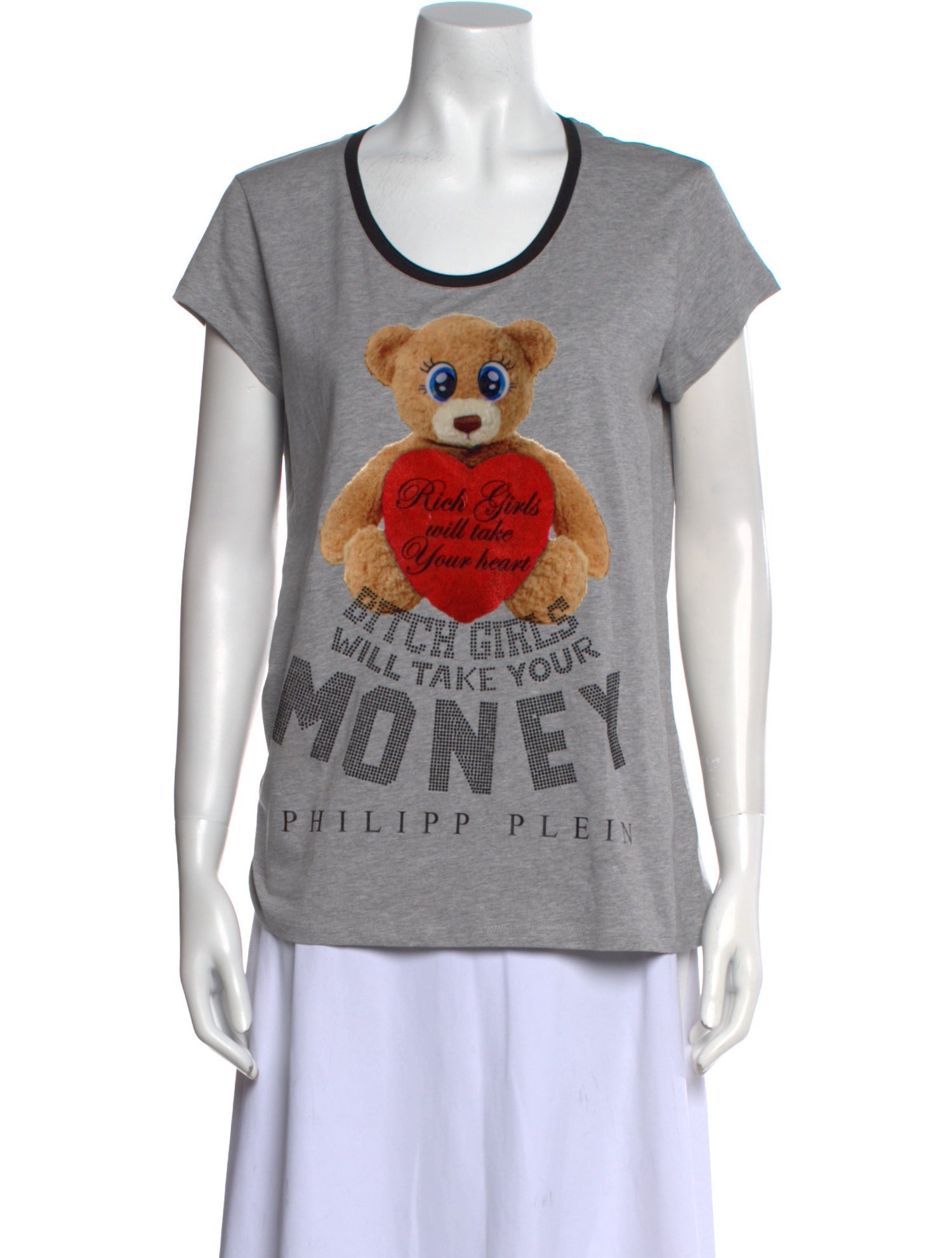 Philipp Plein Graphic Print Scoop Neck T-Shirt