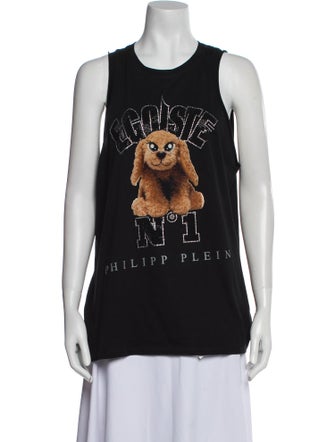 Philipp Plein Graphic Print Crew Neck Top