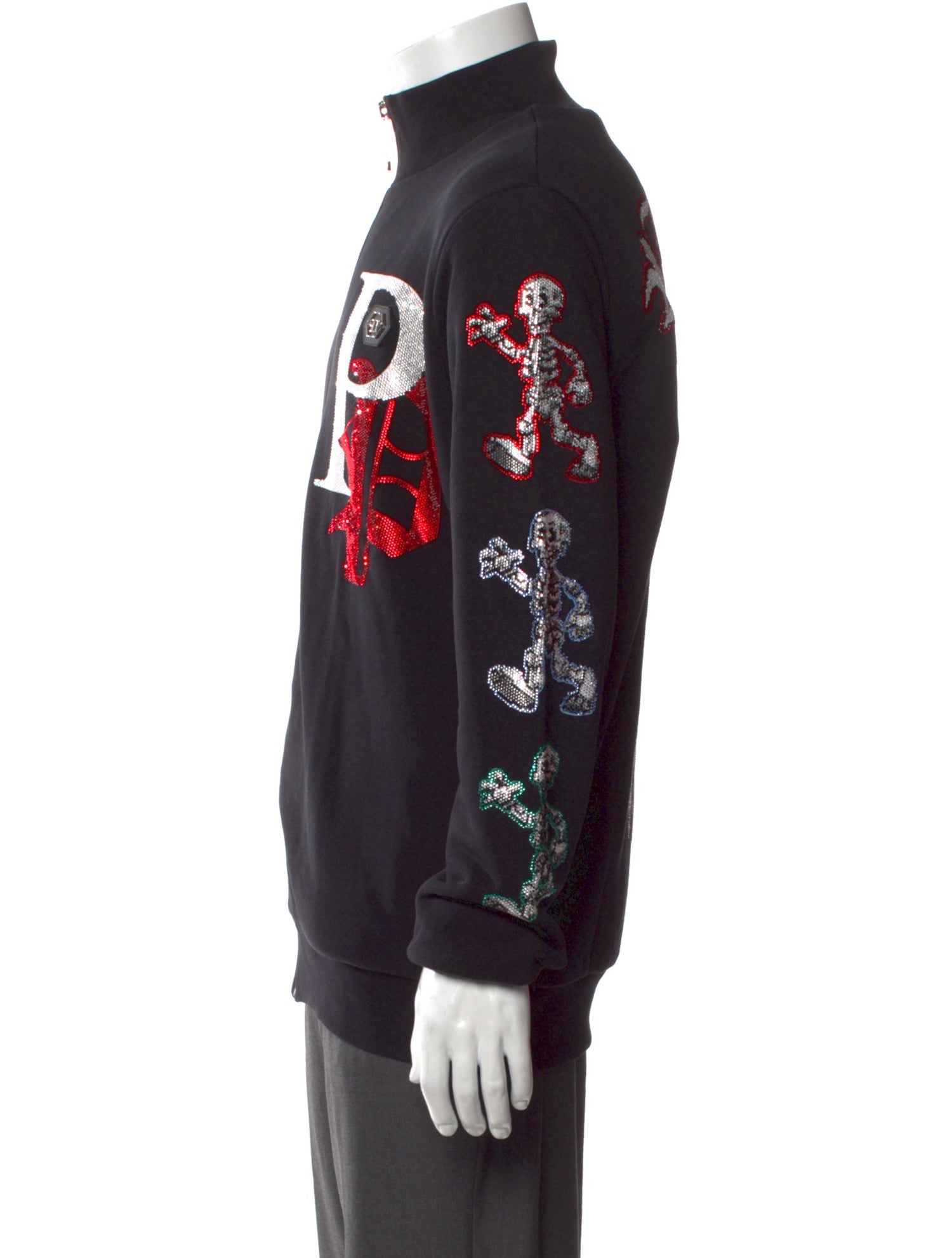 Philipp Plein Graphic Print Mock Neck Sweatshirt w/ Tags