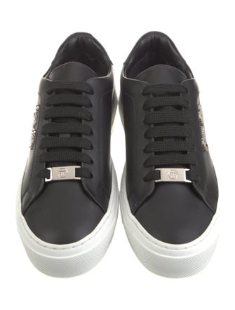 Philipp Plein Leather Graphic Print Sneakers