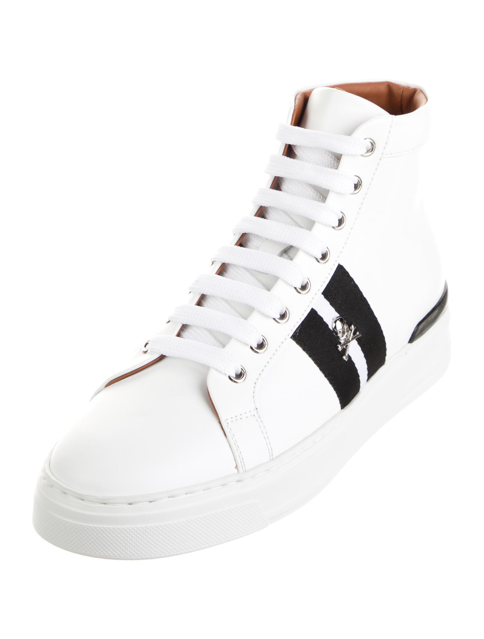 Philipp Plein Leather Studded Accents Sneakers
