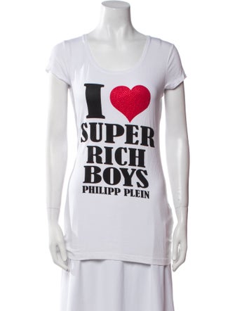 Philipp Plein Graphic Print Scoop Neck T-Shirt